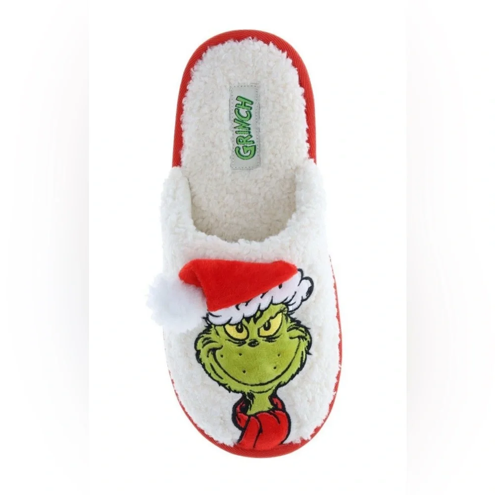 Official Dr. Seuss’ The Grinch Holiday Scuff Slippers – Kids Youth Small 11/12